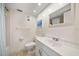 Bathroom with single vanity, toilet, and shower/tub combo at 1230 Gulf Blvd # 402, Clearwater Beach, FL 33767
