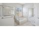 Bathroom with shower, garden tub, and window at 22707 Eagles Watch Dr, Land O Lakes, FL 34639