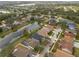 Aerial view of a neighborhood with houses, a canal, and landscaping at 7612 Nottinghill Sky Dr, Apollo Beach, FL 33572