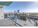 Enjoy panoramic city views from the condo's glass-railed balcony at 777 3Rd N Ave # 1206, St Petersburg, FL 33701