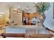 Kitchen features granite countertop breakfast bar with seating at 204 Mystic Falls Dr, Apollo Beach, FL 33572