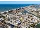 Aerial view showing a house's location near the beach and ocean at 255 146Th Ave E, Madeira Beach, FL 33708