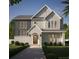 Two-story house with gray and white exterior, arched entryway, and landscaped yard at 3220 W Villa Rosa St, Tampa, FL 33611