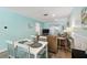Dining area with white table and light blue chairs at 3636 Trophy Blvd # 3636, New Port Richey, FL 34655