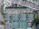 Aerial image showing multiple tennis and pickleball courts at 501 Knights Run Ave # 2308, Tampa, FL 33602