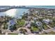 Aerial view of house and neighborhood near the water at 15825 Redington Dr, Redington Beach, FL 33708