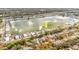 Aerial view showing home on lake with community at 8624 Fantasia Park Way, Riverview, FL 33578