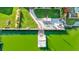 Aerial view of waterfront home with dock and boat at 8624 Fantasia Park Way, Riverview, FL 33578
