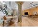 Open concept dining area with unique lighting and exposed support column at 101 N 12Th St # 207, Tampa, FL 33602