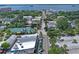 Aerial view of Downtown Dunedin, showcasing waterfront and cityscape at 224 Sky Loch E Dr, Dunedin, FL 34698