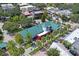 Aerial view of Downtown Dunedin, showing the layout of buildings and streets at 224 Sky Loch E Dr, Dunedin, FL 34698