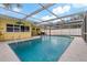 Inviting screened-in swimming pool with ample deck space at 868 James St, Dunedin, FL 34698