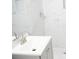 Clean bathroom with gray vanity and white sink at 11300 Yellowwood Ln, Port Richey, FL 34668