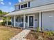 Gray brick house with blue door and porch at 8304 Sandstone Ct, Tampa, FL 33615