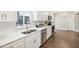 Modern kitchen with white cabinets, stainless steel appliances, and quartz countertops at 8304 Sandstone Ct, Tampa, FL 33615