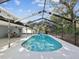 Screened pool area with patio furniture and basketball hoop at 8304 Sandstone Ct, Tampa, FL 33615