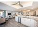 Modern kitchen with island, stainless steel appliances, and granite countertops at 19725 Gulf Blvd # 46, Indian Shores, FL 33785