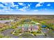 Aerial view of community pool and clubhouse at 2756 Tarragona Way, Wesley Chapel, FL 33543