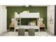 Cozy bedroom featuring a bunk bed and green accent wall at 34659 Kircher Dr, Zephyrhills, FL 33541