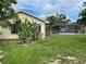 Large backyard with a screened pool and a cactus plant at 5404 Glover Dr, Weeki Wachee, FL 34607