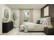 Spacious bedroom with a king-size bed and dark accent wall at 10269 Purple Leaf Ct, Riverview, FL 33578