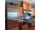 Modern kitchen with stainless steel appliances, custom cabinetry, and black countertops at 13621 Mcintosh Rd, Thonotosassa, FL 33592