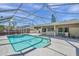 Refreshing screened pool and spa with ample patio space at 2661 Peachtree E Cir, Clearwater, FL 33761