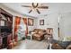 Living room with leather couches and hardwood floors at 8416 N Semmes St, Tampa, FL 33604