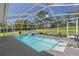 Relaxing screened pool area with spa and patio furniture at 12437 Meinert Ave, Brooksville, FL 34613