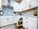 White kitchen with pull-out drawers and modern appliances at 12969 Brookside Moss Dr, Riverview, FL 33579