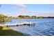 Lakefront dock with multiple posts and a calm lake view at 3127 W Sligh Ave # 203B, Tampa, FL 33614