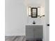 Bathroom with gray vanity and updated fixtures at 3438 Moog Rd, Holiday, FL 34691