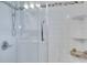 Clean shower with white tile and glass enclosure at 420 40Th N St, St Petersburg, FL 33713