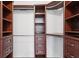 Custom walk-in closet with built-in shelving, drawers, and hanging rods at 1009 Black Knight Dr, Valrico, FL 33594