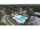 Community pool, clubhouse and basketball court aerial view at 8810 Sandy Plains Dr, Riverview, FL 33578