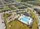 Aerial view of community, highlighting the pool and playground at 7412 Clary Sage Ave, Tampa, FL 33619