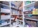 Well-organized pantry with ample shelving and storage at 13181 Linzia Ln, Spring Hill, FL 34609