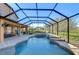 Inviting screened pool area with a spa and patio for entertaining at 13181 Linzia Ln, Spring Hill, FL 34609