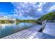 Wooden community dock offering scenic waterfront views at 800 Collany Rd # 401, Tierra Verde, FL 33715