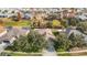 Aerial view showcasing home's location in a quiet residential neighborhood at 14222 Beauly Cir, Hudson, FL 34667