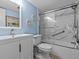 Updated bathroom with a large marble shower at 1814 Mariner Dr # 159, Tarpon Springs, FL 34689