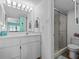 Clean bathroom with a shower/tub combo and vanity at 1814 Mariner Dr # 159, Tarpon Springs, FL 34689