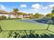 Outdoor tennis court with green surface and surrounding landscaping at 1814 Mariner Dr # 159, Tarpon Springs, FL 34689
