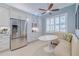 Kitchen nook with built-in banquette seating and marble table at 5006 Ruby Flats Dr, Wimauma, FL 33598