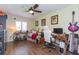 bedroom with a bed, desk, and plenty of storage at 10328 Henderson St, Spring Hill, FL 34608