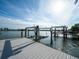 Convenient boat lift on a spacious dock at 16124 4Th E St, Redington Beach, FL 33708
