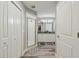 Modern bathroom with double vanity, granite countertop and walk-in shower at 6103 Fairway Dr, Ridge Manor, FL 33523
