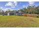 Gray house with a white garage door and fenced backyard at 6103 Fairway Dr, Ridge Manor, FL 33523