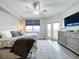 Spacious Primary bedroom with large windows and private balcony at 6450 Shoreline Dr # 9203, St Petersburg, FL 33708