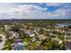 An aerial view of a house with a pool and backyard, located in a residential neighborhood at 5801 Venetian Ne Blvd, St Petersburg, FL 33703